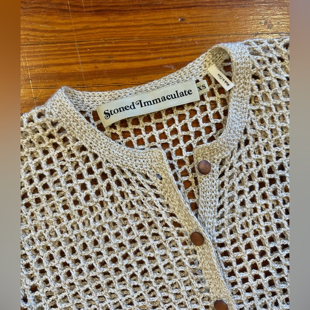 Stoned Immaculate Birkin Crochet Dress Cream XS - Picture 9 of 13